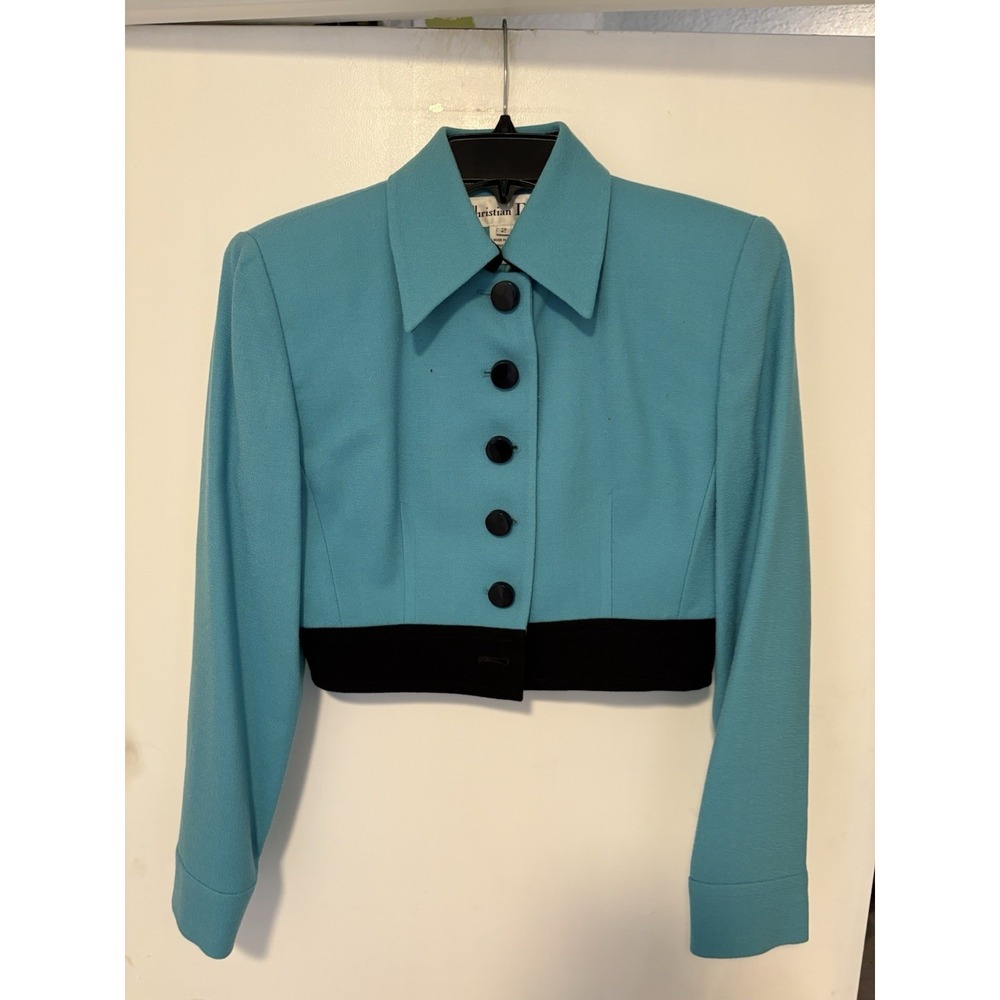 Vintage Christian Dior Cropped Blazer Wool Size 2